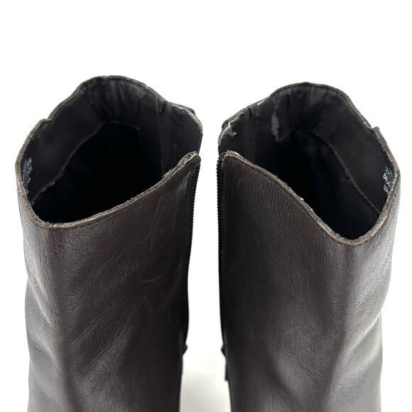 Easy Spirit Franchises Women Brown Ankle Boot Size 10 Leather Block Heel Bootie - Picture 5 of 14